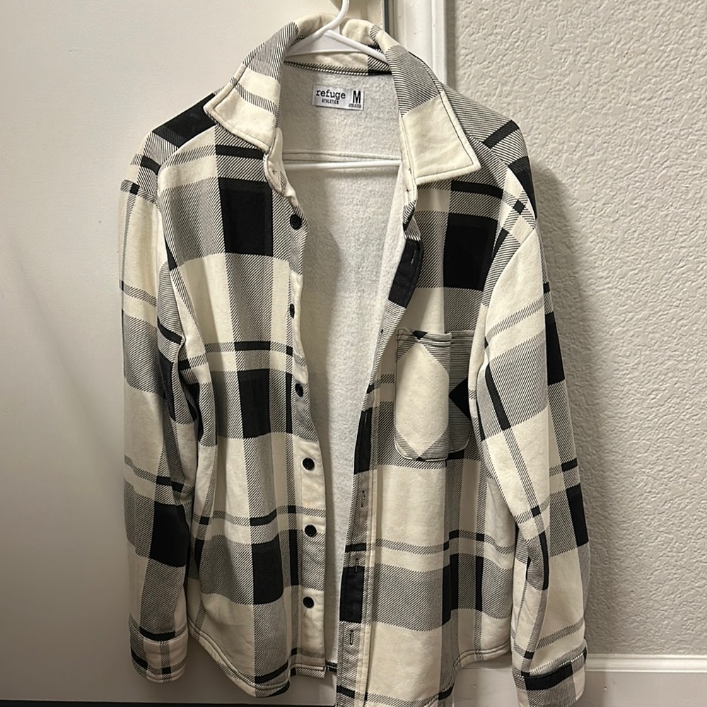 Refuge Black and White Plaid Jacket